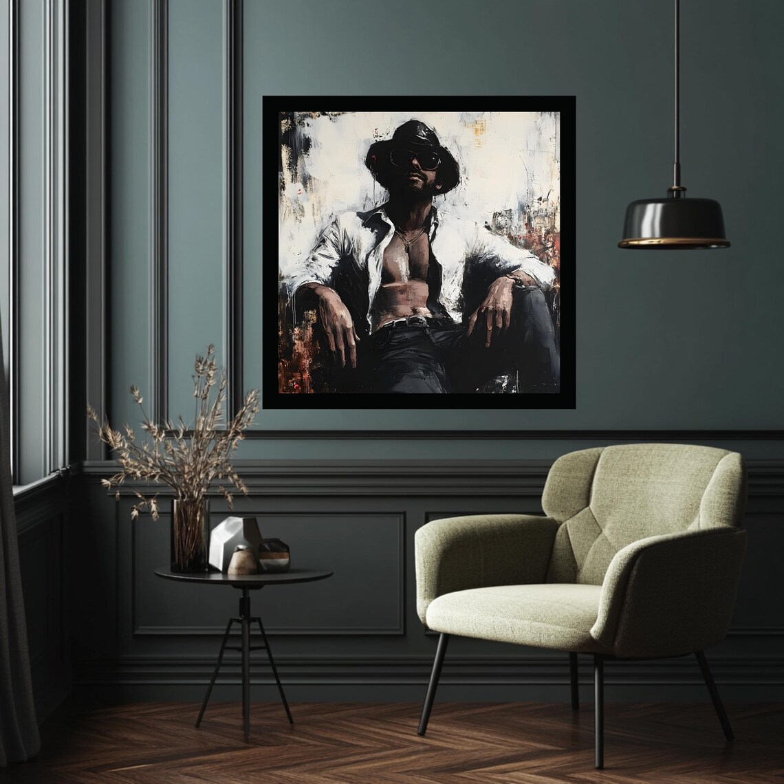 Masculine Abstract, Modern Office Decor Art Print - Image 3