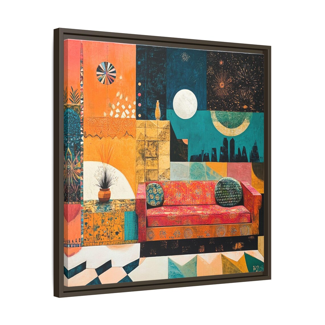 Mid Century Boho Abstract Painting, Gift for Art Lover - Image 3