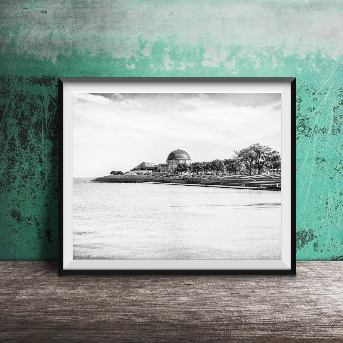 Chicago Lakefront Domed Planetarium Lake Michigan View Poster - Image 2