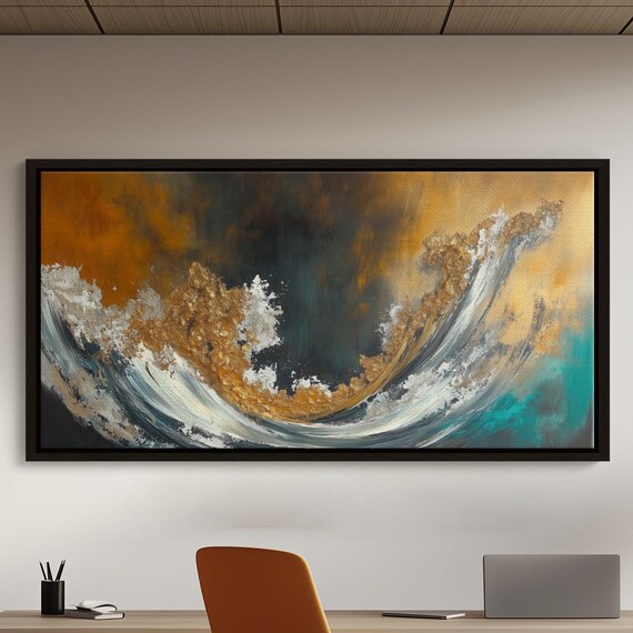 Liquid Gold Texture Flow Abstract Canvas Art Shimmering Marble Pattern On Dark Matte Luxurious High End Wall Decor For Elegant Living Room