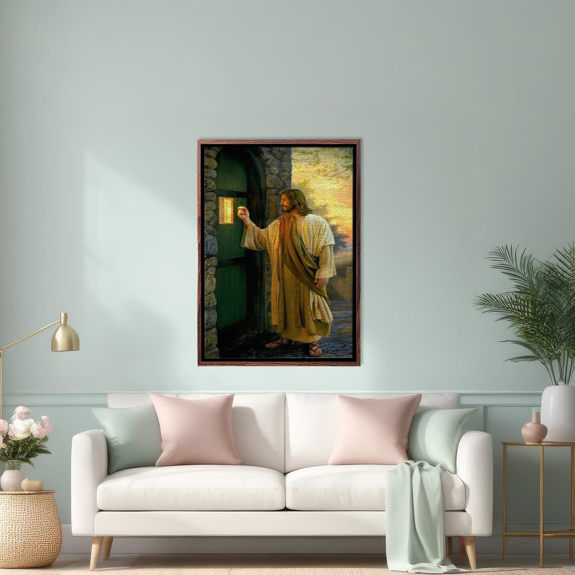 Jesus Christ Knocking at the Door Night Religious Art Poster