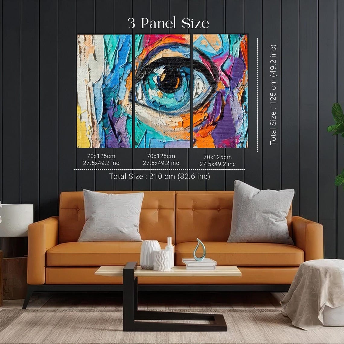 Vibrant Abstract Eye Close-Up Thick Brush Oil Painting Art Poster - Image 2