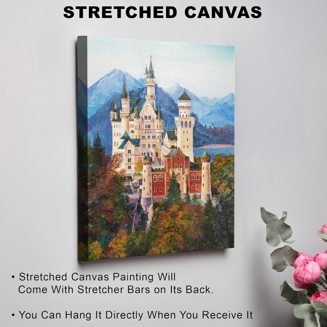 Neuschwanstein Castle Bavaria Germany Fairytale Painting Poster - Image 3