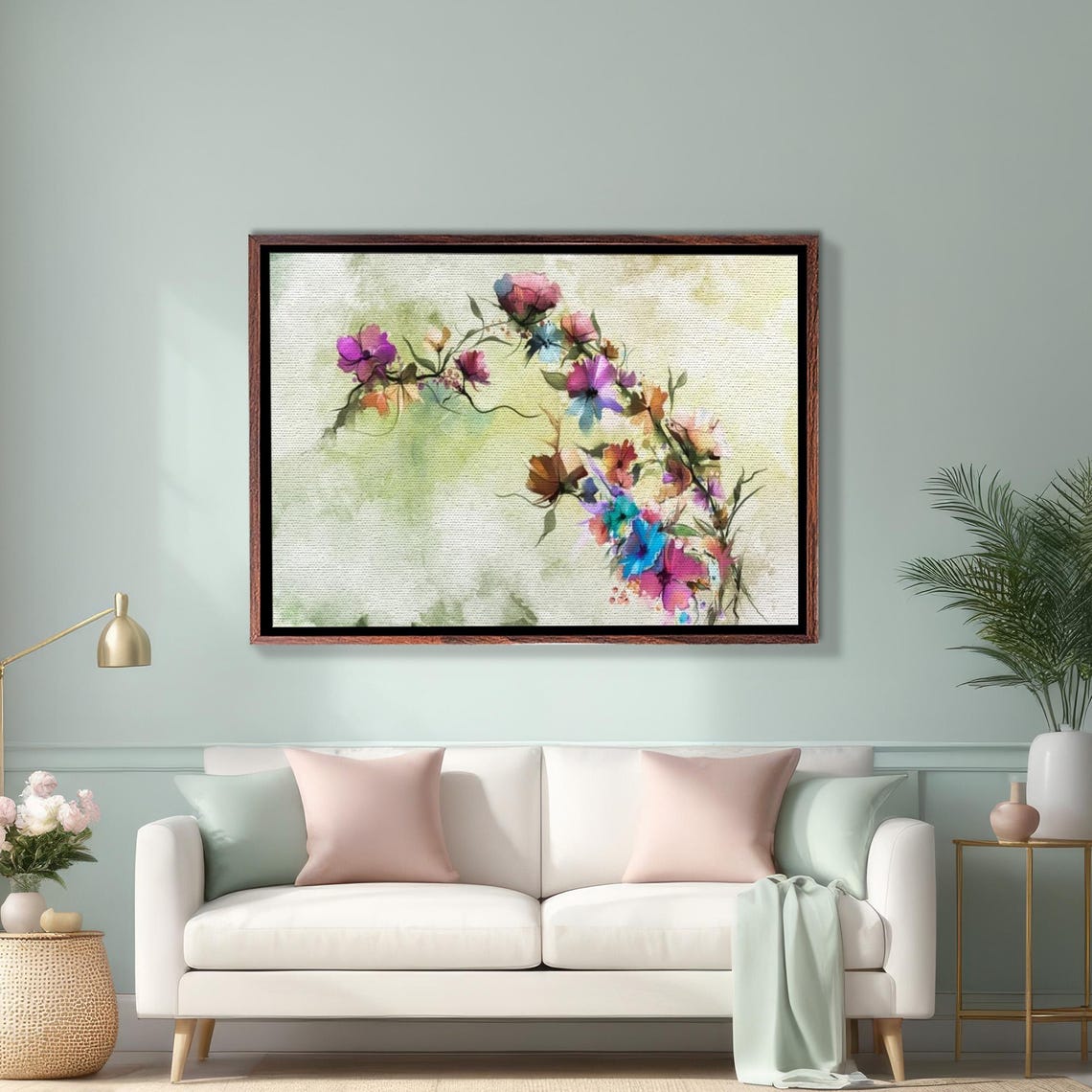 Delicate Abstract Spring Flowers In Soft Watercolor Hues Poster