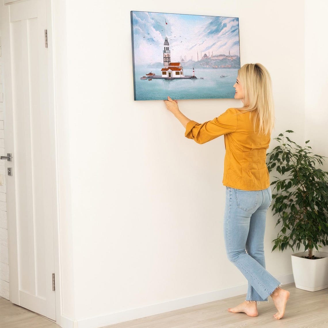 Maidens Tower Istanbul Bosphorus Historic Lighthouse Painting Poster - Image 5