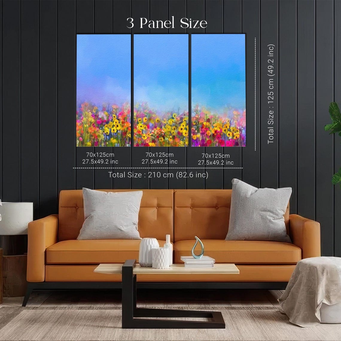 Colorful Wildflower Meadow Under Bright Blue Summer Sky Poster - Image 2