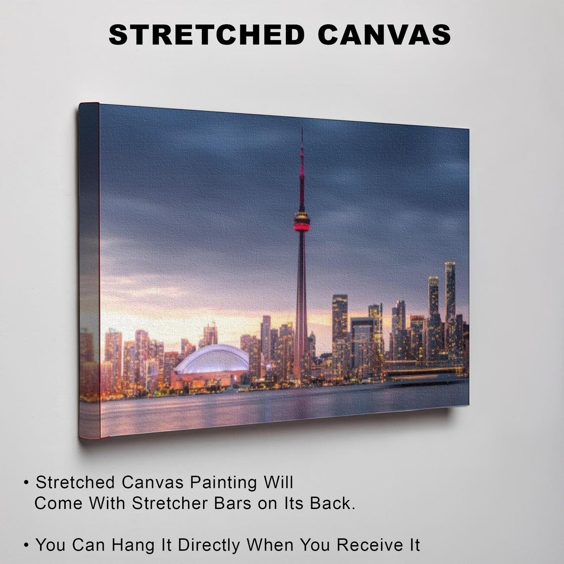 Toronto CN Tower Skyline Glowing At Dusk Over Lake Ontario Poster - Image 3