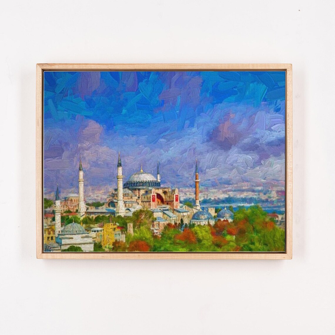 Majestic Hagia Sophia Mosque Of Istanbul Under Blue Sky Poster - Image 4