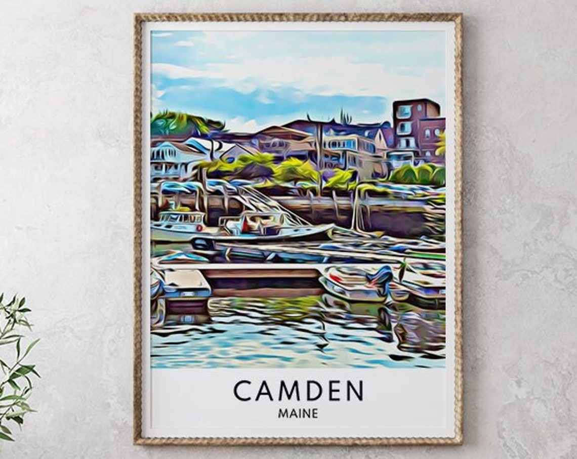 Camden Print Camden Wall Art Maine Print Maine Poster Camden Art Maine Art Camden Poster Maine Wall Decor Maine Art Print Travel - Image 2