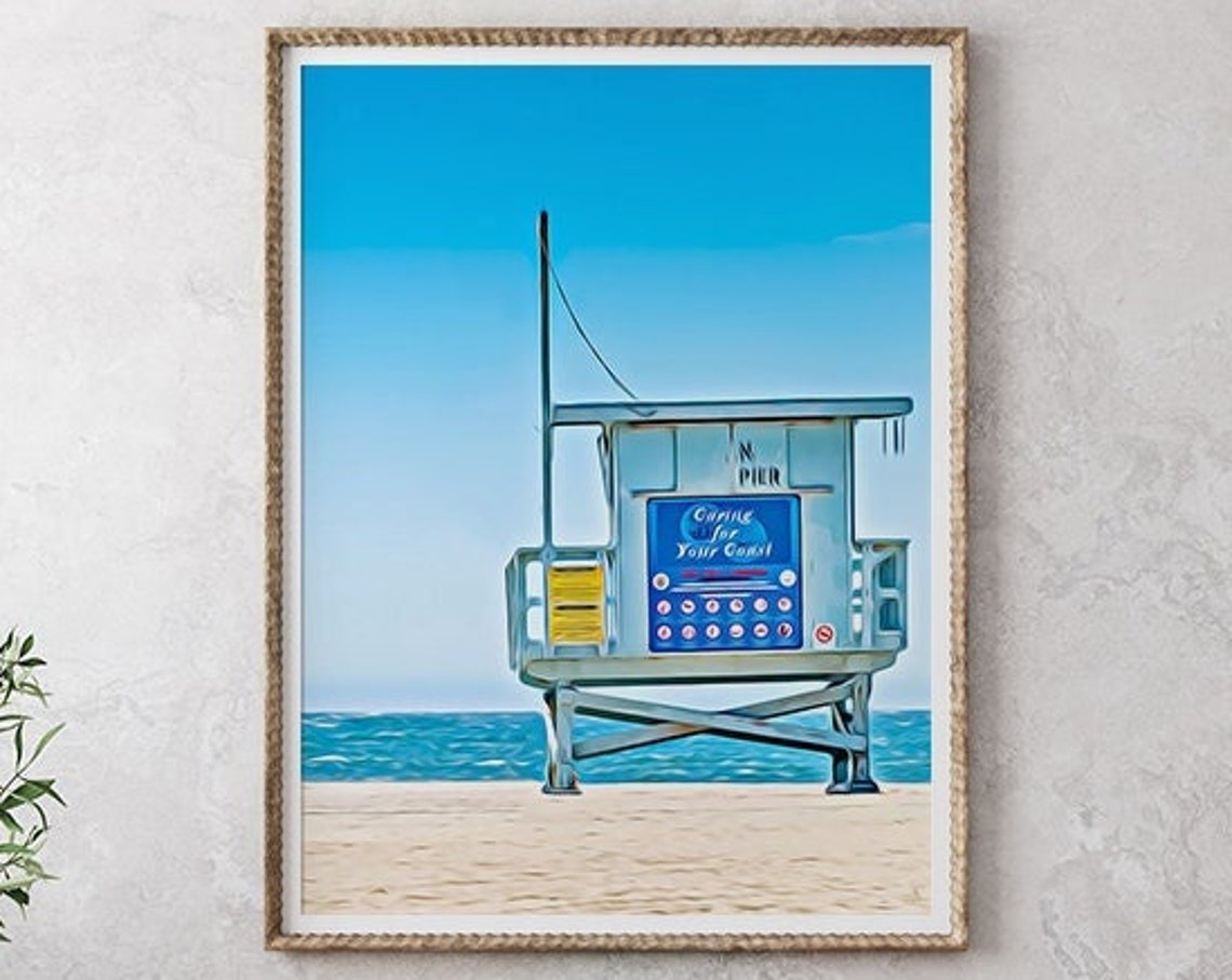 Santa Monica Art Los Angeles Beach Art California Print Santa Monica Print Beach Print Santa Monica Wall Art California Gift Travel