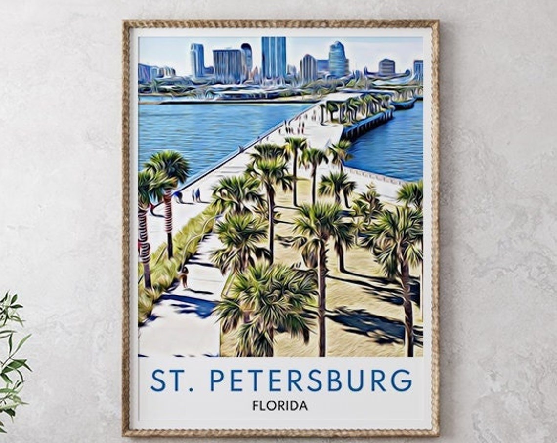 St Petersburg Print Christmas Gift St Petersburg Gift St Petersburg Wall Art Florida Art Print Florida Gift St Petersburg Florida - Image 2