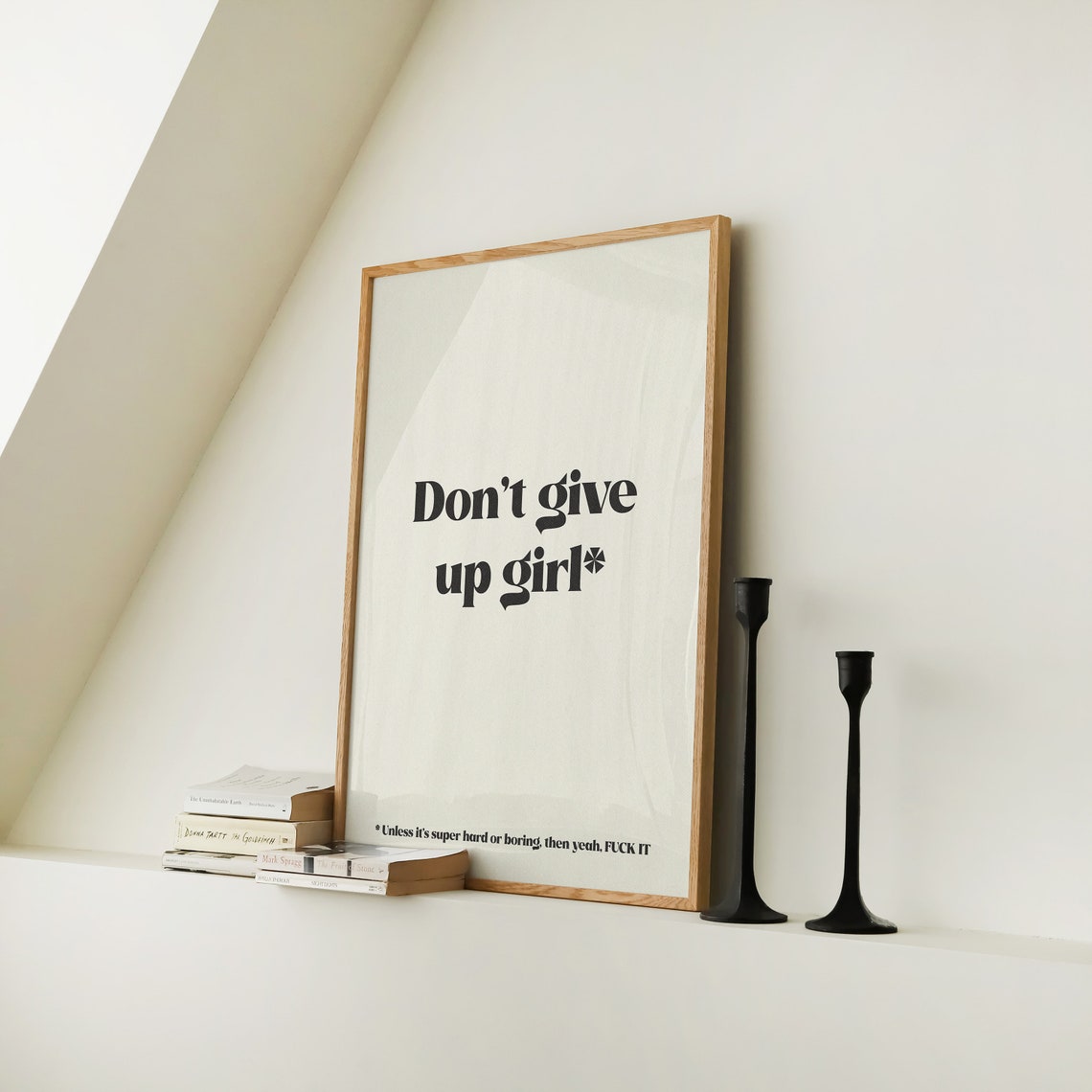 Dont Give Up Girl Unless Its Hard Poster Funny Motivational Quote - Image 2