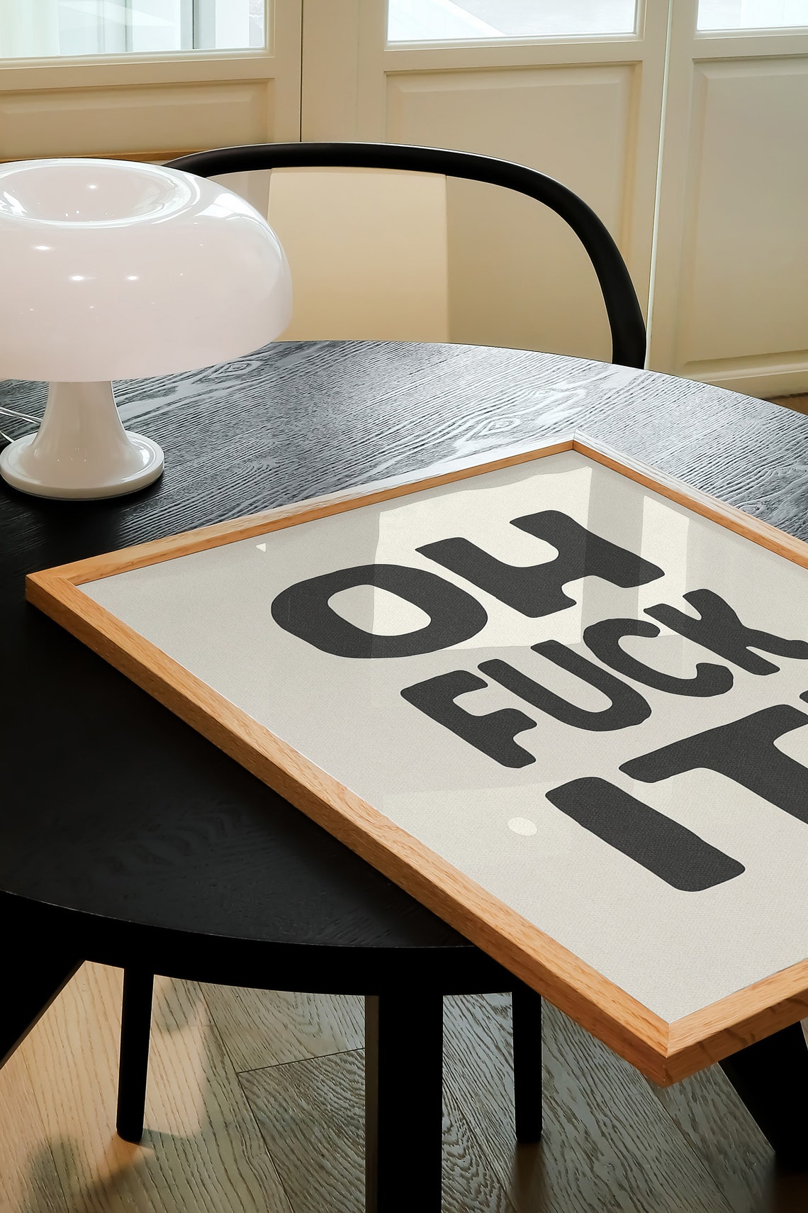 Oh Fuck It Poster Black Cream Bold Typography Funny Minimalist Quote - Image 3