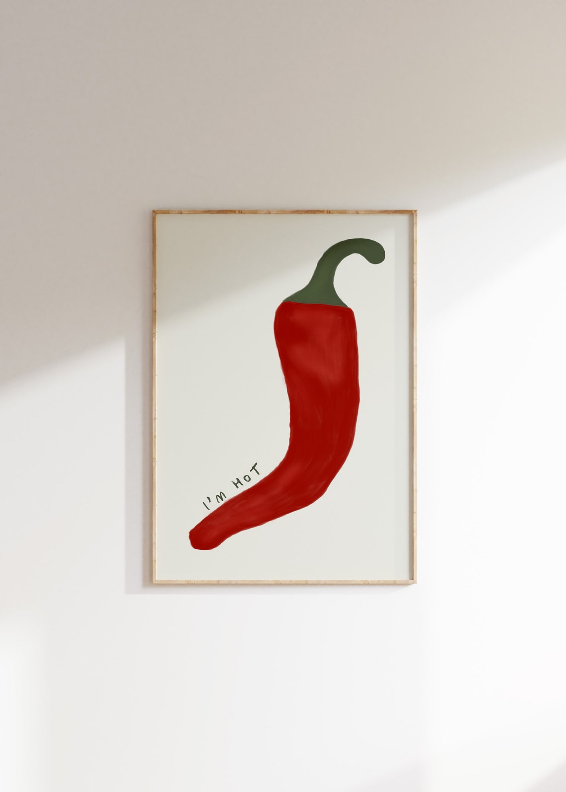 Im Hot Chilli Pepper Poster Red Kitchen Funny Spicy Minimalist Art - Image 4