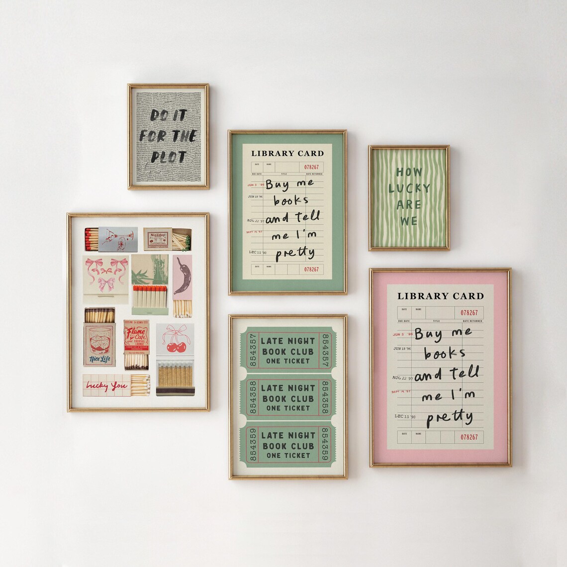 Buy Me Books And Tell Me I'm Pretty Art Print, Vintage - Image 2