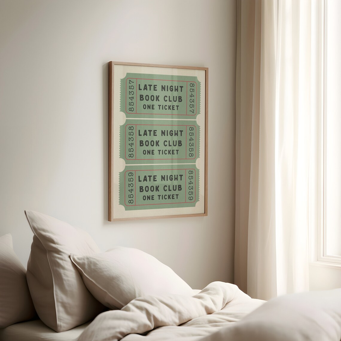 Late Night Book Club Ticket, Retro Book Lover Art Print - Image 3