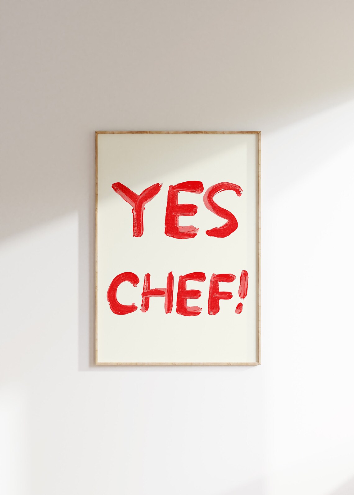 Yes Chef Kitchen Print Minimalist Cooking Art Aesthetic Kitchen Decor The Bear Quote Poster Cute Kitchen Cooking Wall Art - Image 4