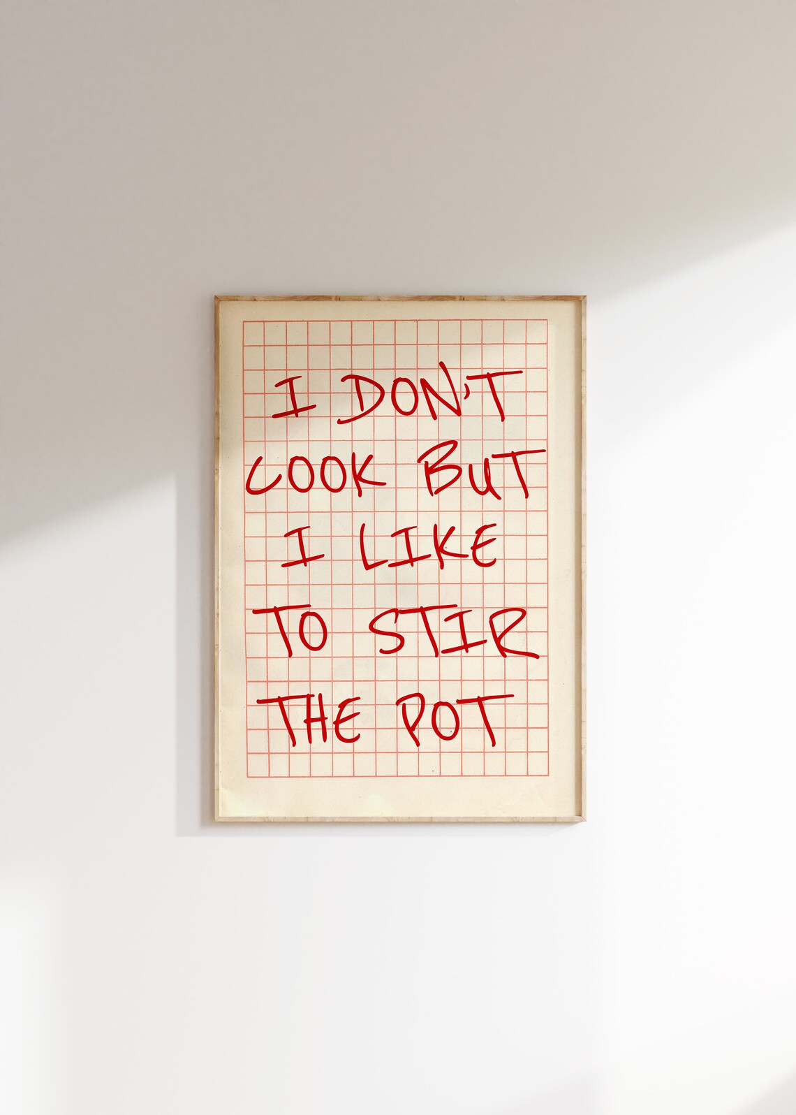 I Dont Cook Funny Kitchen Art Print, Retro Quote - Image 4