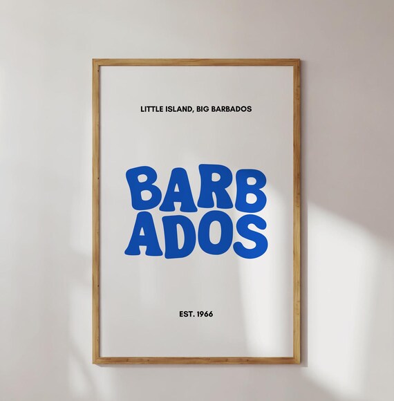 Barbados Typography Art Print Poster Wall