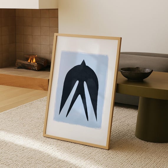 Modern Abstract Bird Footprint Poster, Minimalist Art Print
