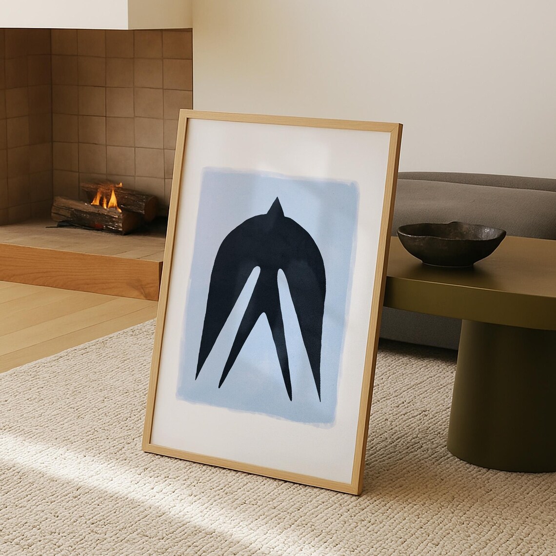 Modern Abstract Bird Footprint Poster, Minimalist Art Print