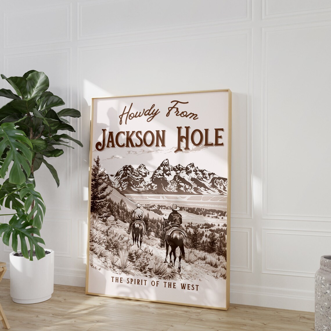 Vintage Wyoming Travel Poster, Jackson Hole Western Art - Image 2