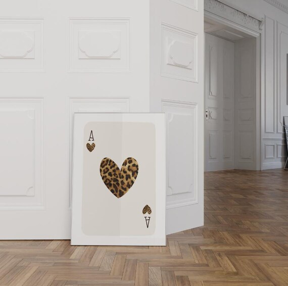 Leopard Ace Of Hearts Print Western Dorm Decor
