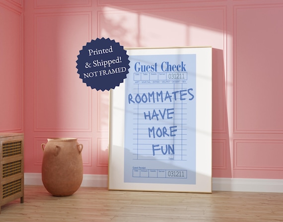 Trendy Pink Guest Check Funny Dorm Decor Art Print