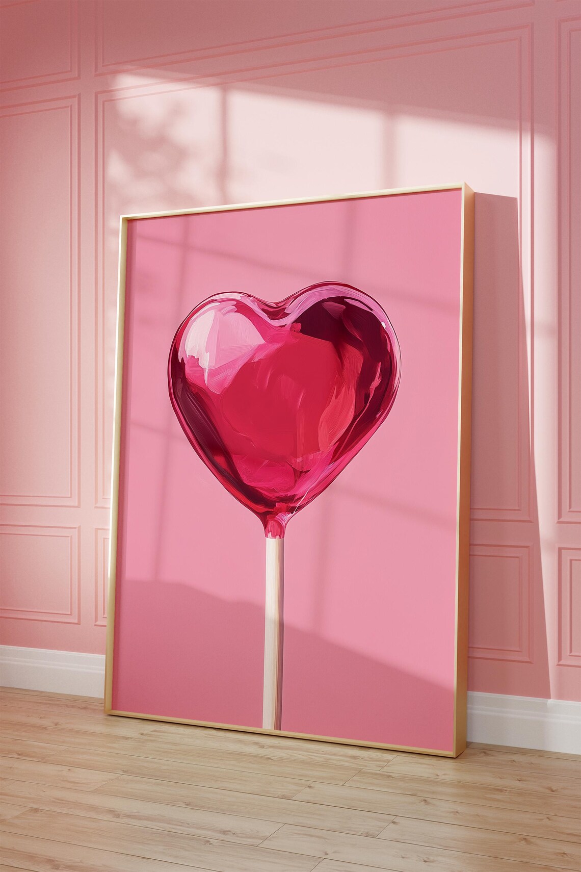 Painted Heart Lollipop Coquette Poster Print