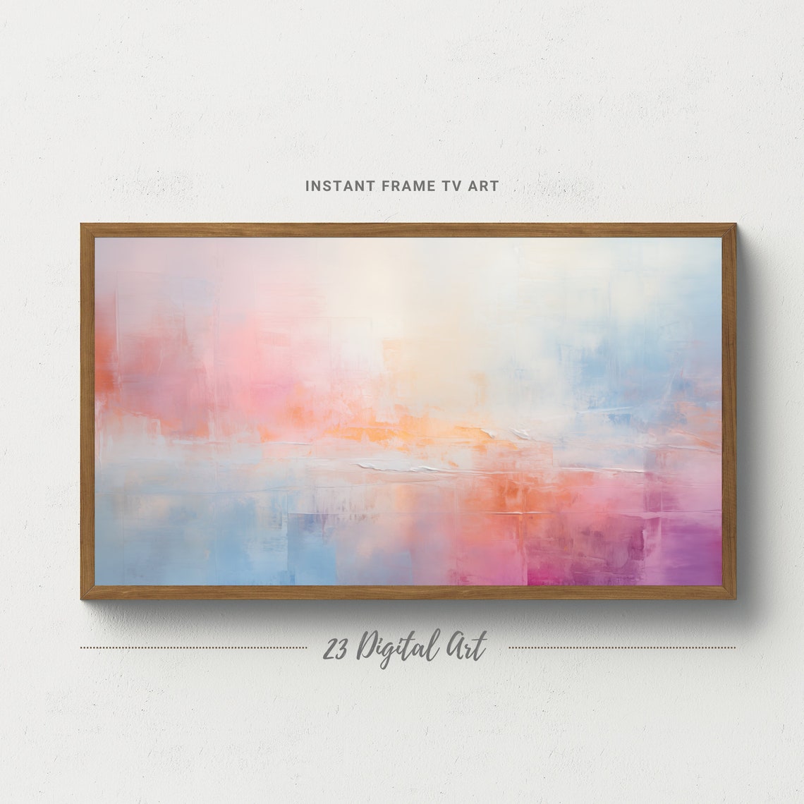 Soft Pastel Pink Blue Dreamy Abstract Color Field Art Poster