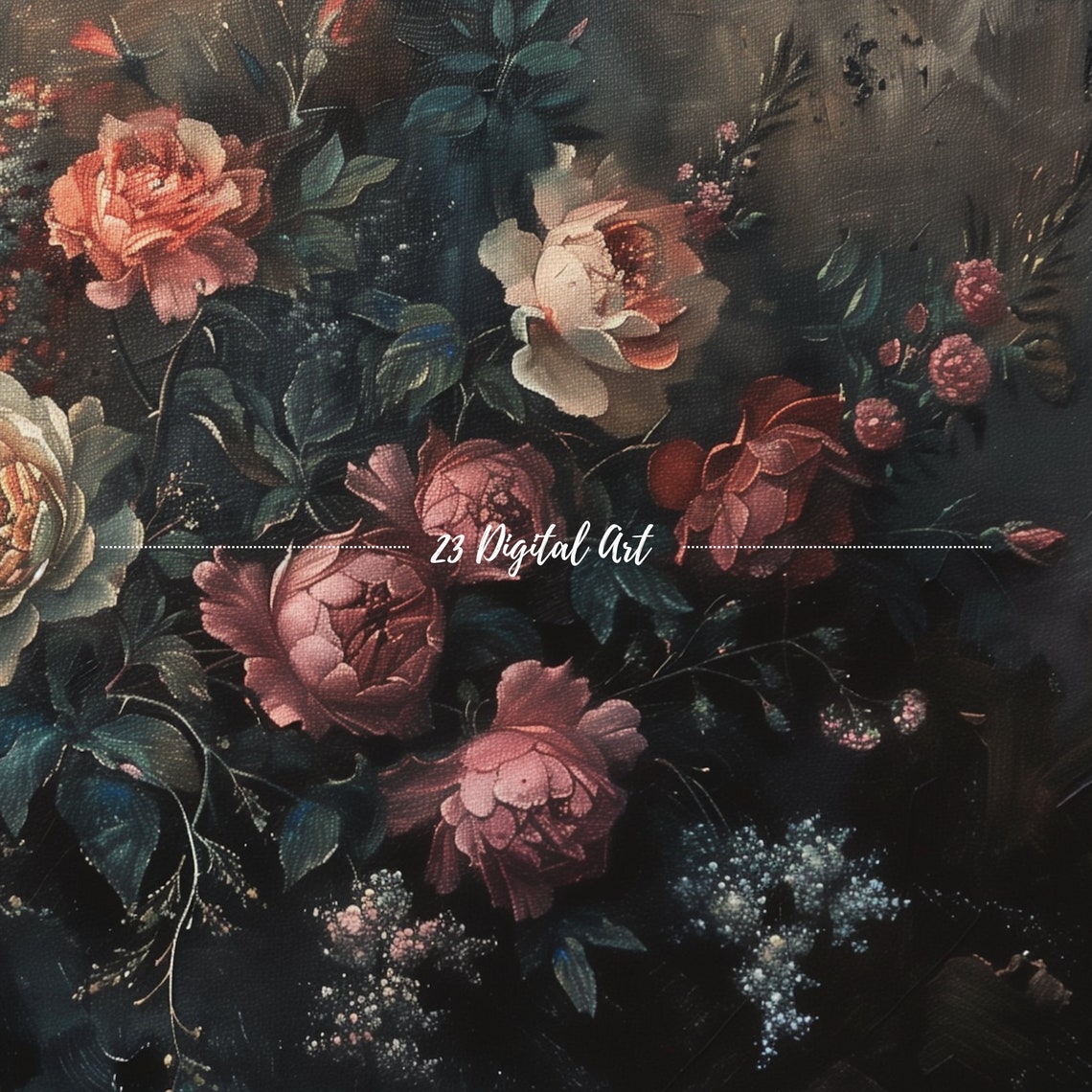 Frame Tv Art Rustic Oil Painting Of Moody Roses Vintage Floral Classic Neutral Floral Botanical Tv Art 115 - Image 7
