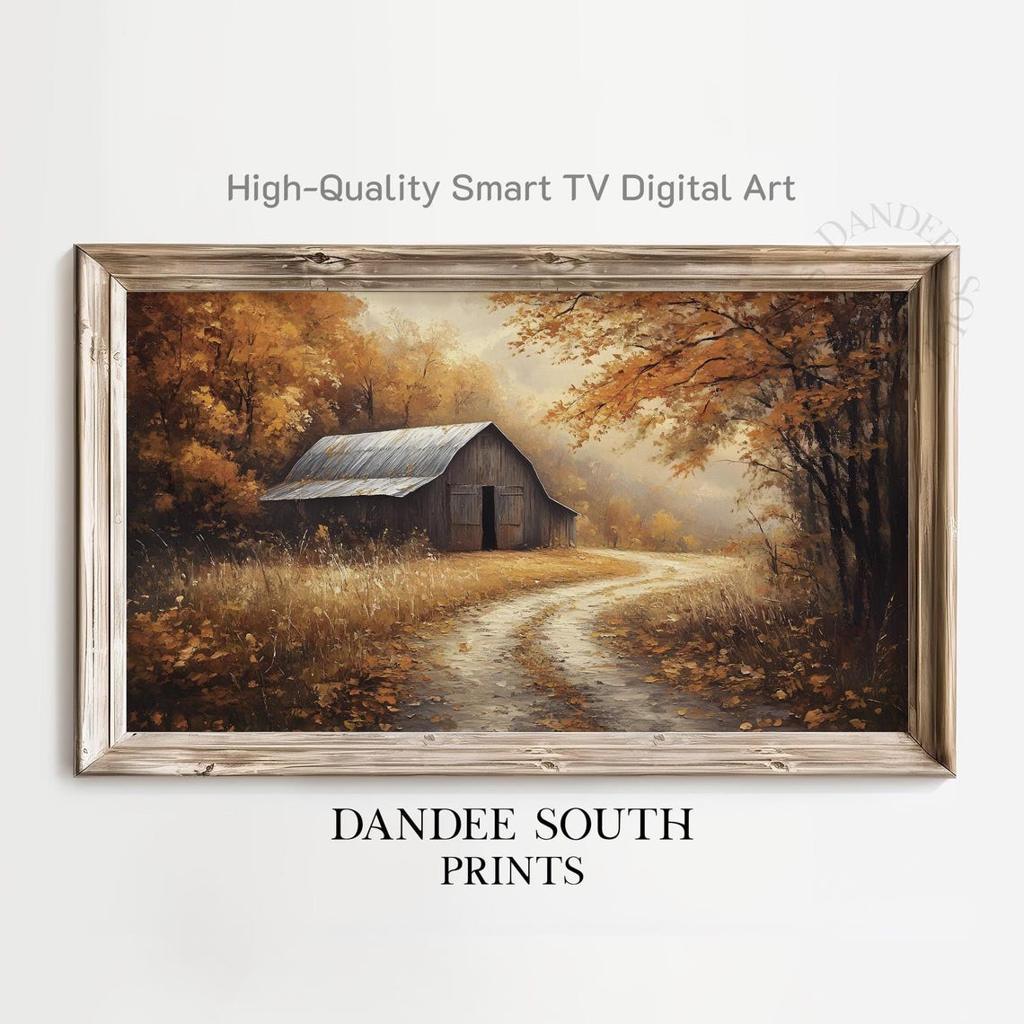 Rustic Fall Barn Tv Art For Frame Smart Autumn Landscape Painting Cozy Farmhouse Display Tv053