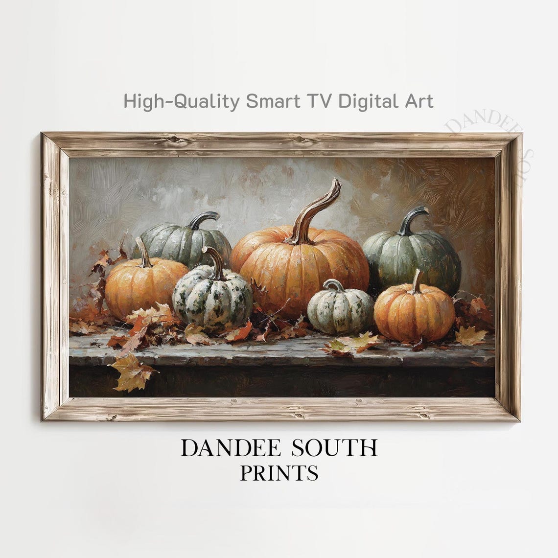 Rustic Fall Pumpkin Tv Art For Frame Smart Vintage Style Painting Thanksgiving Display Tv042