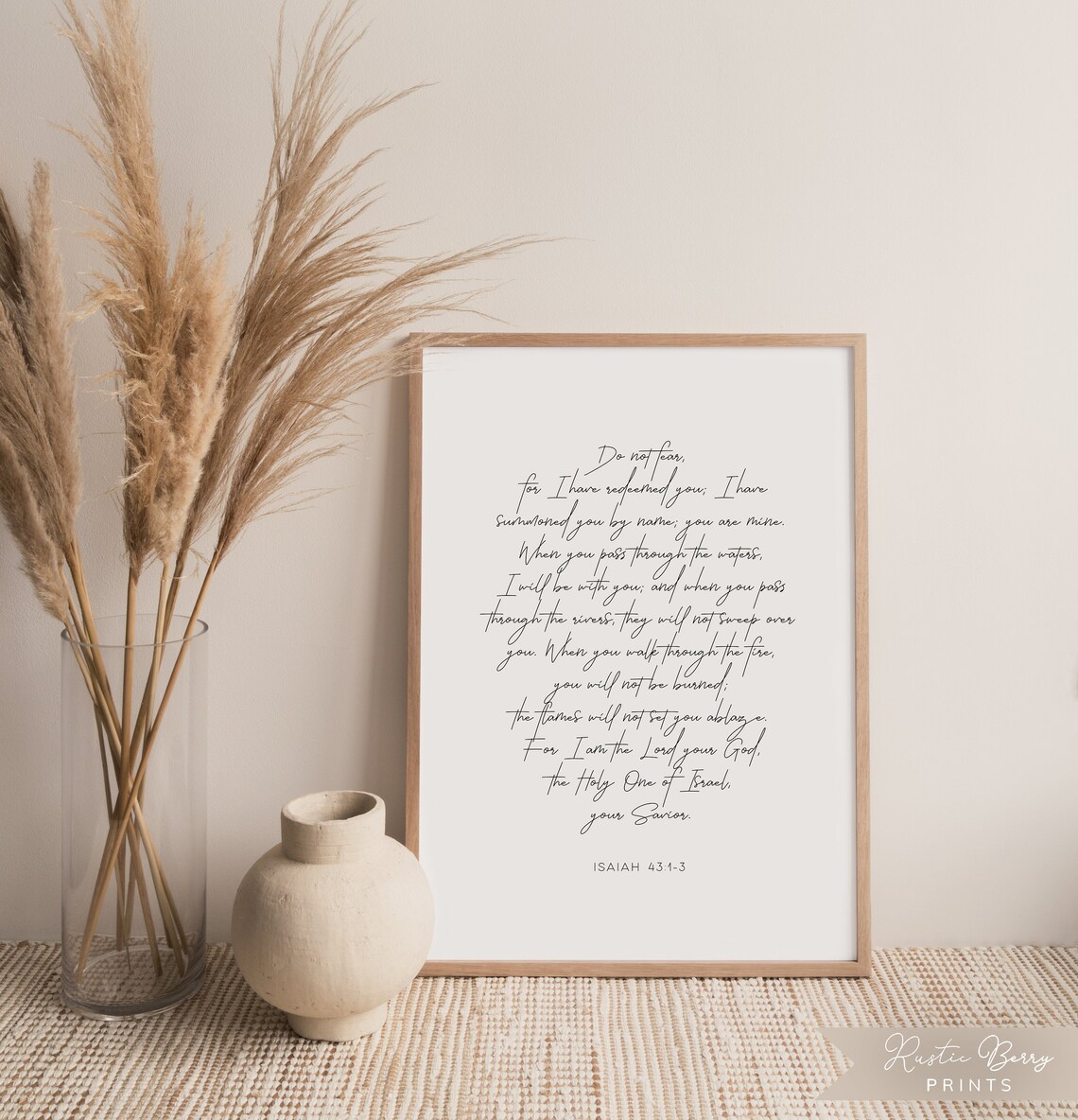 Isaiah 43:1-3 Do Not Fear I Have Redeemed You Scripture Wall Art Poster