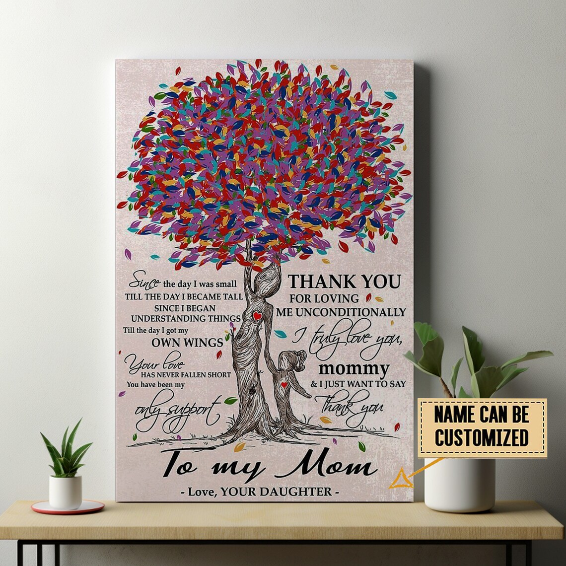 To My Mom Thank You For Loving Me Unconditionally Tree Canvas Poster - Image 3