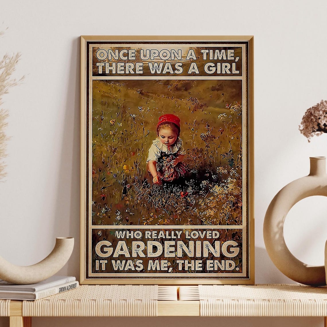 Little Girl Gardening Print There Was A Girl Who Really Loved Gardening Poster Gardener Girl Room Decoration Gardening Wall Hanging