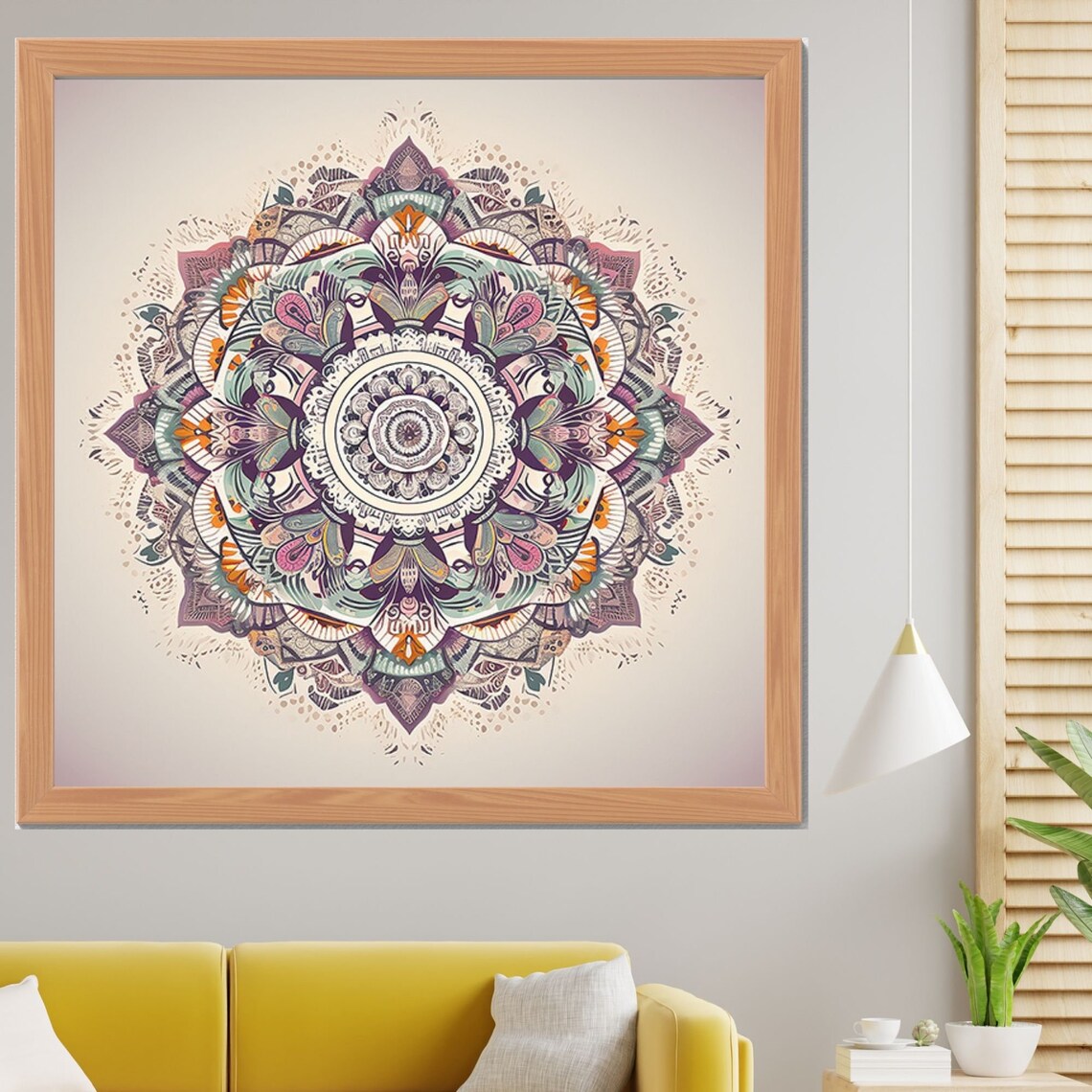 Soft Pastel Floral Mandala Calming Meditation Spiritual Poster - Image 2