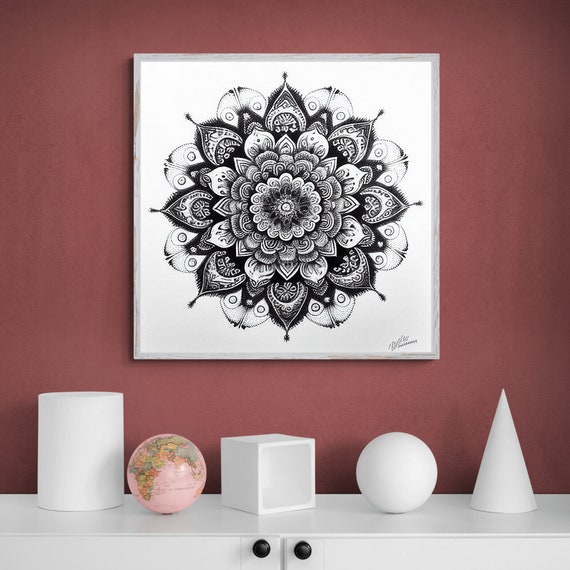 Mandala Art Zen Wall Art Home Decor Mandala Wall Decor Custom Size Colourful Art Prints Art Wall Print Decor