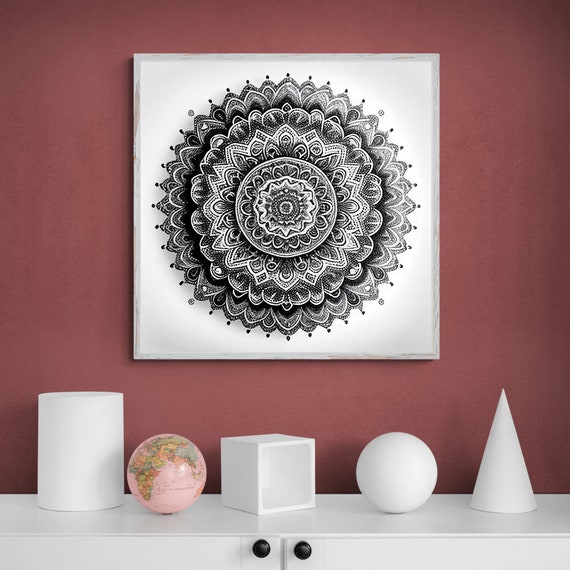 Mandala Art Zen Wall Art Home Decor Mandala Wall Decor Custom Size Colourful Art Prints Art Wall Print Decor