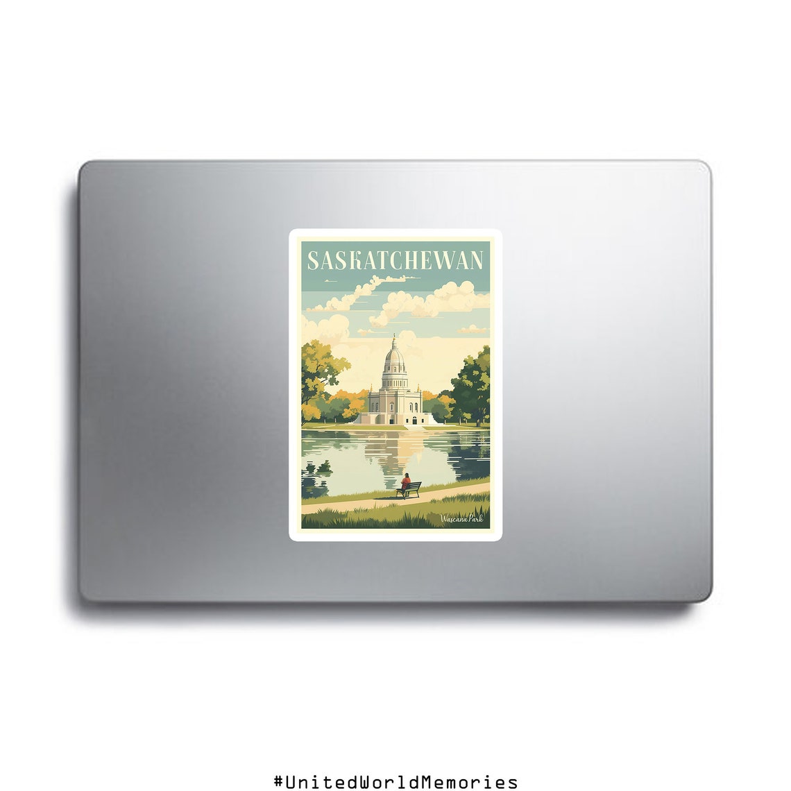 Saskatchewan Wascana Park Dome Building Lake Reflection Poster - Image 2
