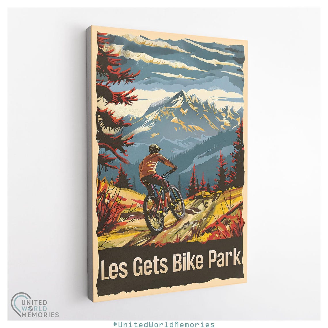 Les Gets Bike Park Alpine Adventure Poster Mountain Bike Poster France Bike Park Print - Image 3