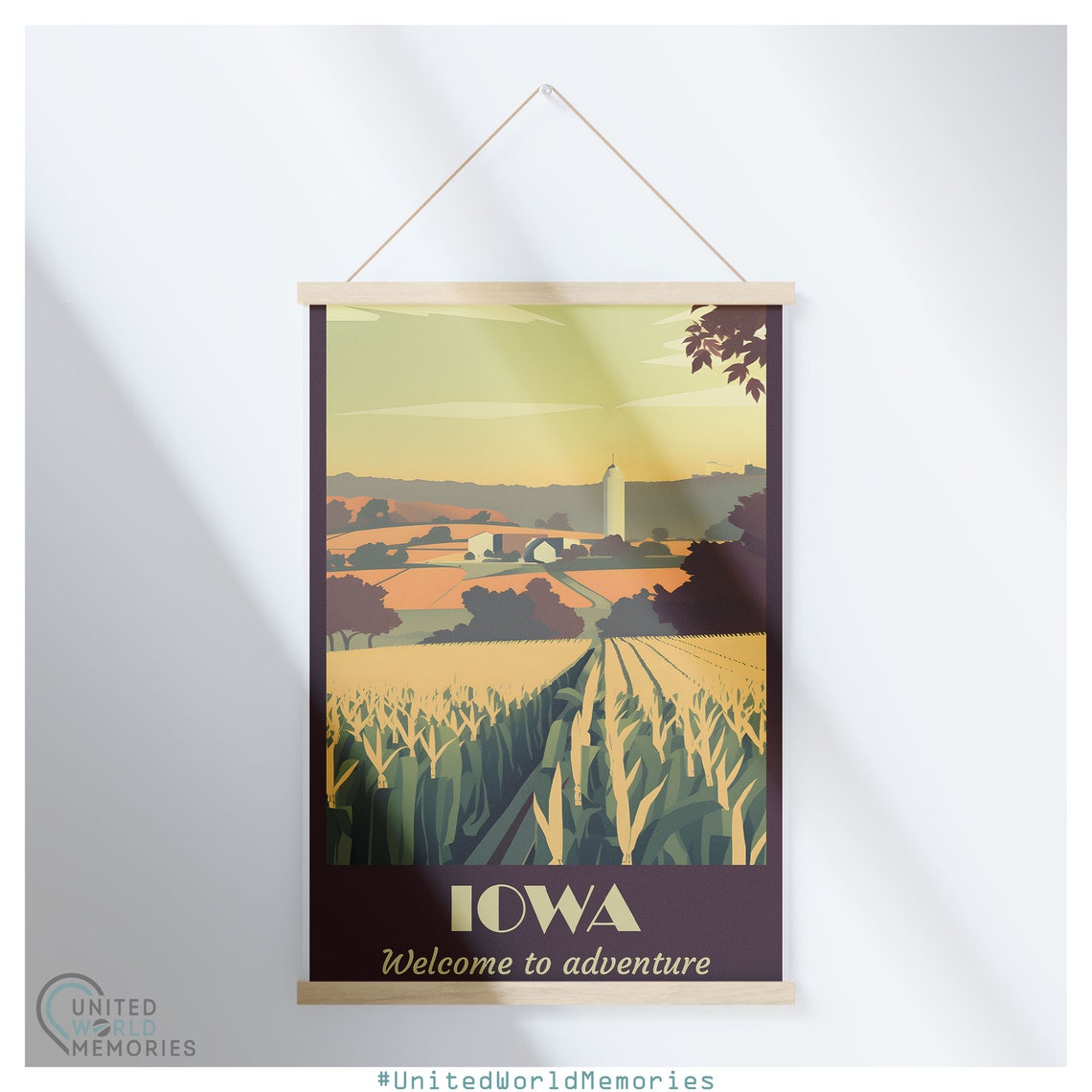 Iowa Travel Poster Welcome To Iowa Poster Iowa Vintage Poster Wall Decor State Poster Iowa Print Iowa Retro Poster Iowa Wall Art - Image 4
