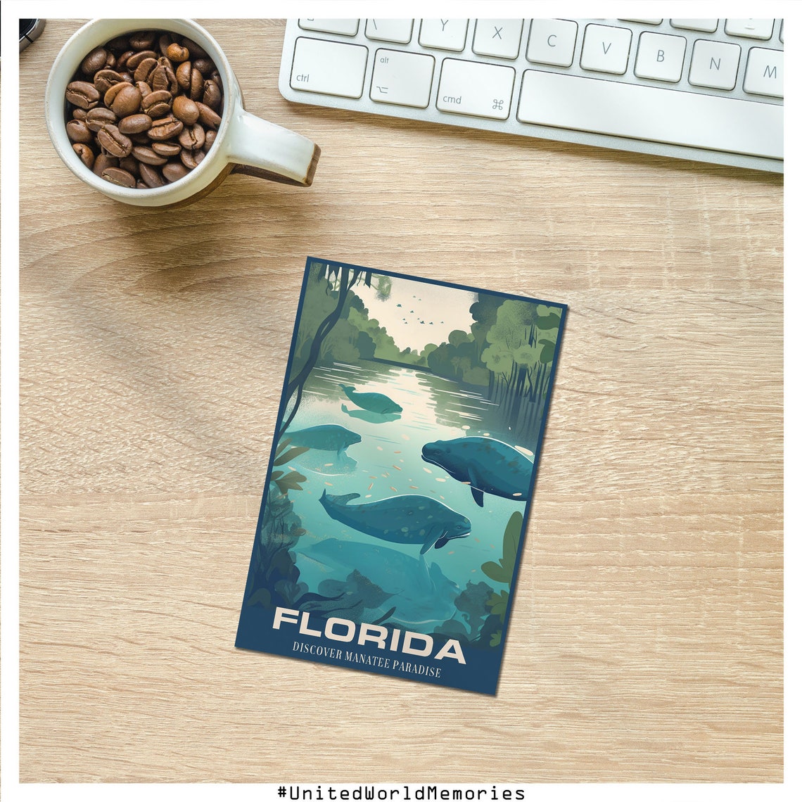 Florida Manatee Paradise Gentle Giants Crystal Springs Wildlife Poster - Image 2