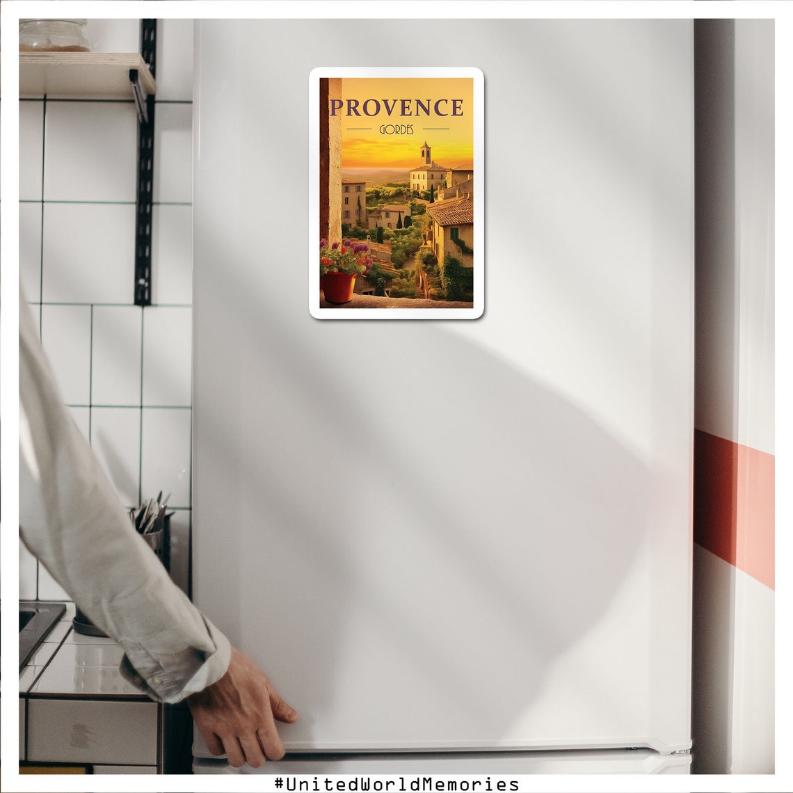 Provence Gordes Sunset Village Stone House Balcony View Poster - Image 4