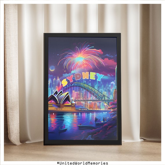 Vivid Sydney Festival Poster Travel Australia Gift Wall Art Australian