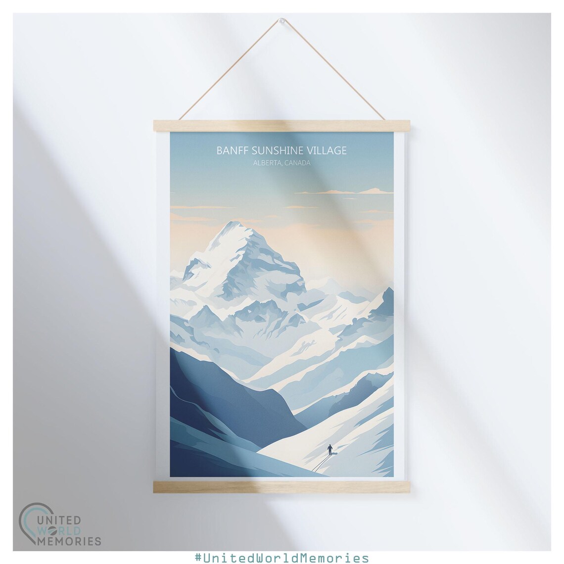 Banff Sunshine Village Alpine Peak Minimalist Snowy Mountain Poster - Image 5