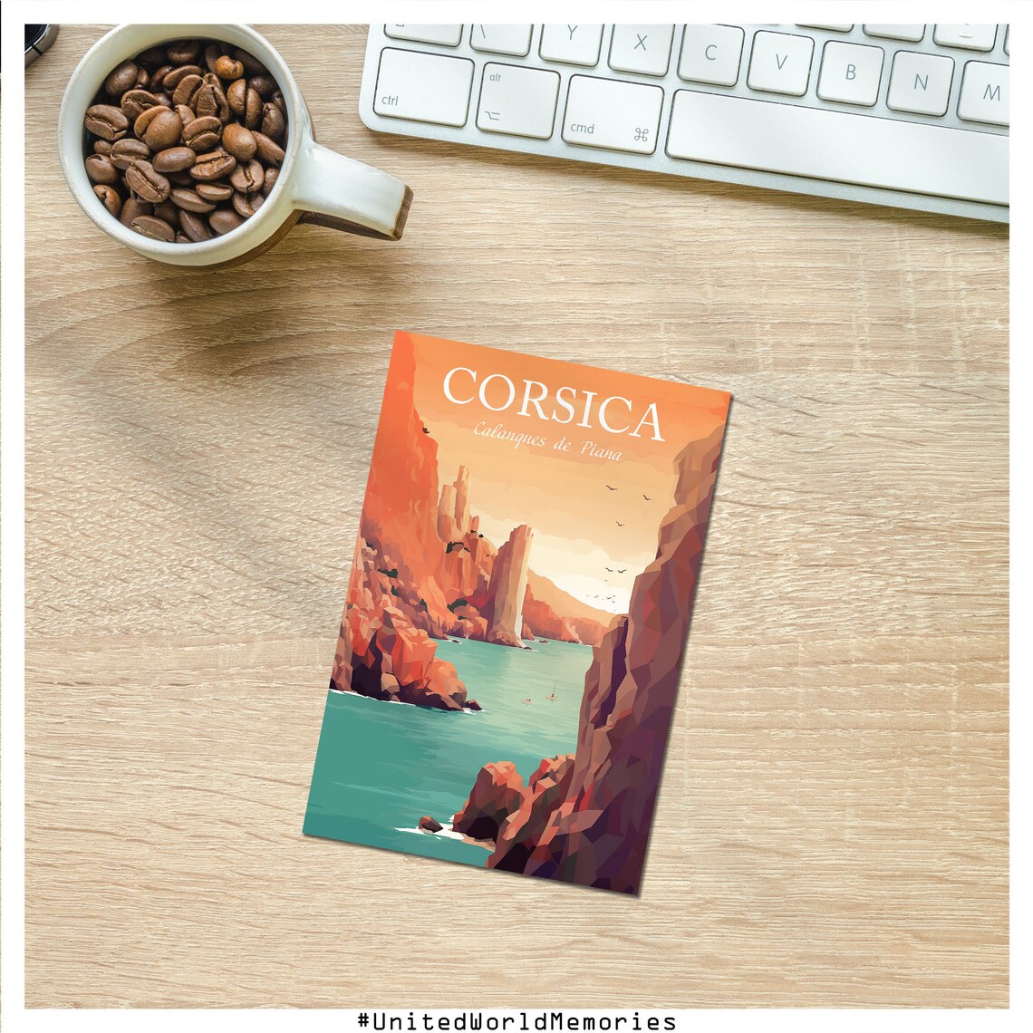 Corsica Calanques De Piana Red Cliffs France Vintage Travel Poster - Image 3