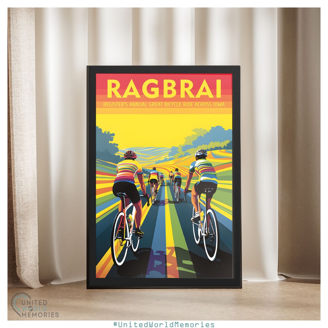 Ragbrai Vintage Retro Cycling Poster, Iowa USA - Image 4