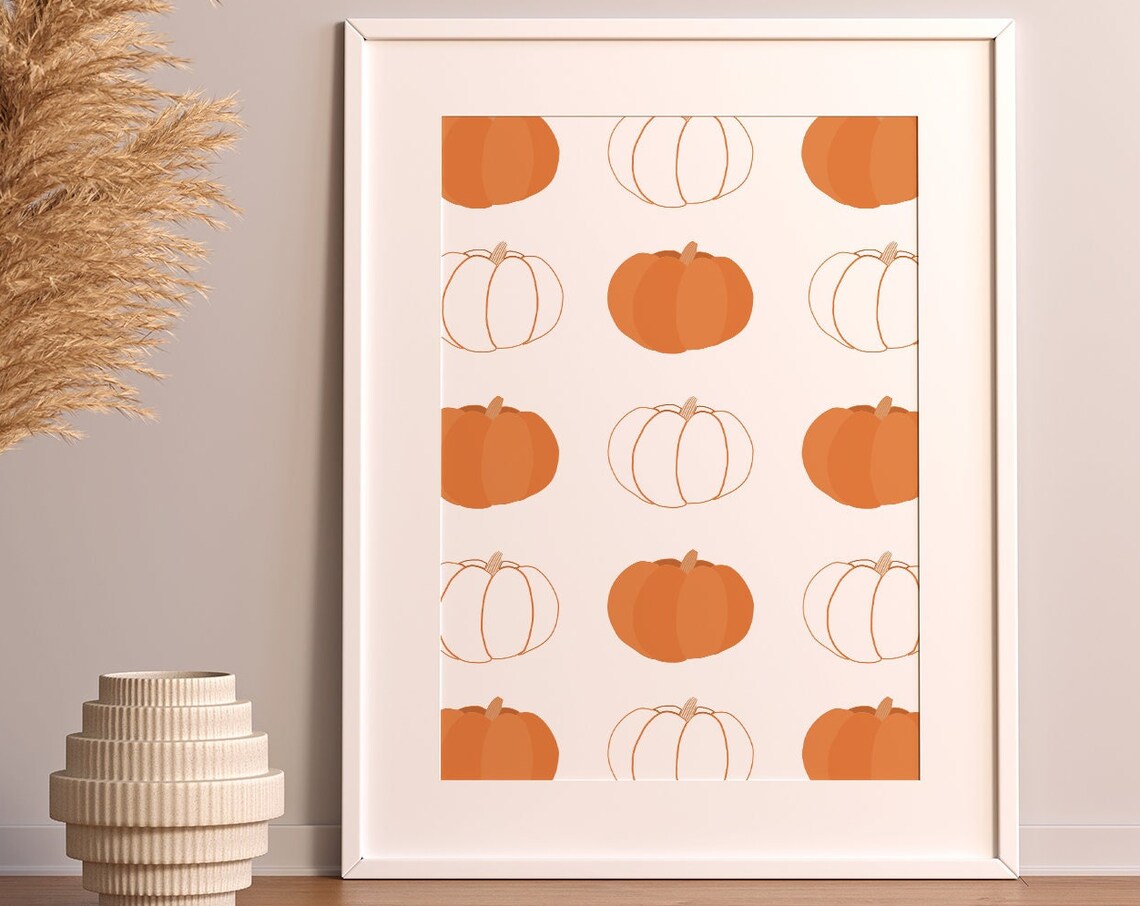 Pumpkin Fall Boho Home Decor Art Print