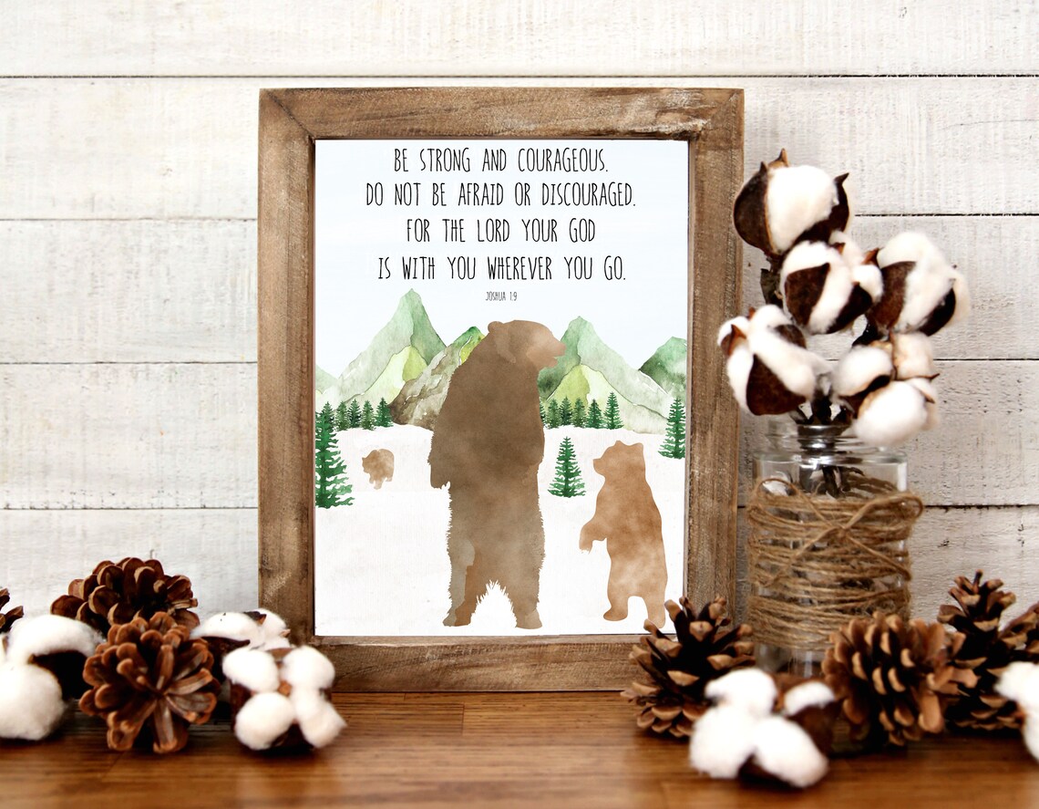 Joshua 1:9 Be Strong And Courageous Scripture Print - Image 3